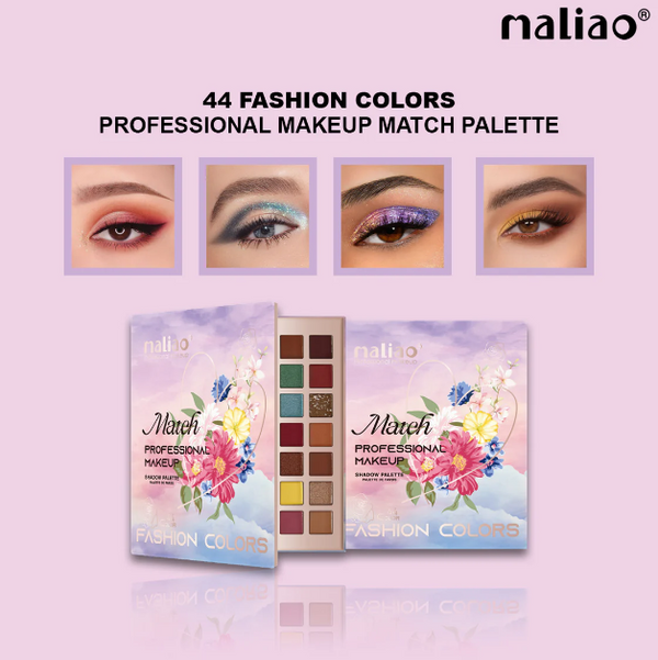 Maliao 44-Color Shadow Palette - Highlighter, Contour, Blusher, Eyebrow, and Eyeshadow